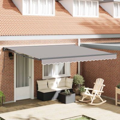 vidaXL Rám markízy Svetlosivá 400 × 300 cm Polyester s PU povrchom