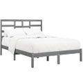 vidaXL Posteľný rám sivý masívne borovicový masív 140x190 cm