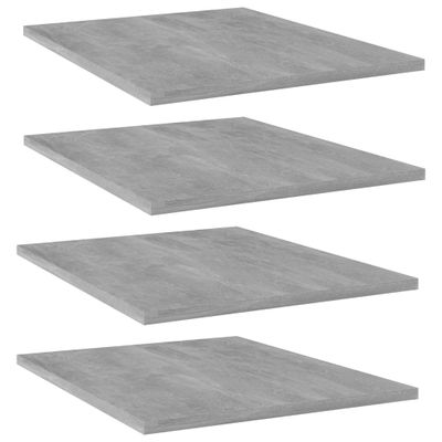 vidaXL Prídavné police 4ks, betónovo sivé 40x50x1,5cm kompozitné drevo