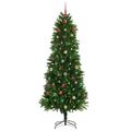 vidaXL Vianočný stromček s 300 LED-i so stojanom Zelená 240 cm PE