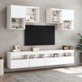 vidaXL TV nástenná skrinka s LED svetlami biela 100x30x40 cm