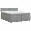 vidaXL Posteľ boxspring s matracom Svetlosivá 200 x 200 cm Látka