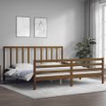 vidaXL Posteľný rám s čelom medovo-hnedý 200x200 cm masívne drevo