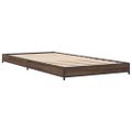 vidaXL Posteľný rám hnedý dub 90x200 cm kompozitné drevo a kov