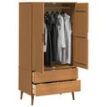 vidaXL Šatná skriňa MOLDE Karamele 90 x 55 x 175 cm Borovicový masív
