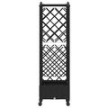 vidaXL Vyvýšený záhon s mriežkou a strechou Čierna 124 x 40 x 129 cm