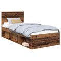 vidaXL Rám postele Staré drevo 90 x 200 cm Kompozitné drevo
