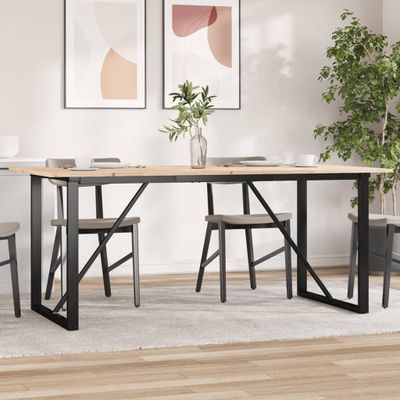 vidaXL Jedálenský stolík v tvare O 180x90x75 cm borovica a oceľ
