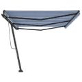 vidaXL Stojaca ručne zaťahovacia markíza 600x300 cm modro-biela