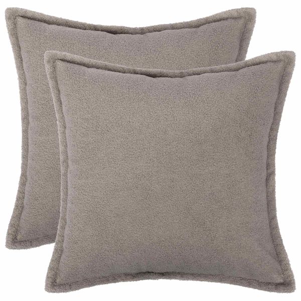 vidaXL Poťah na podložku 2 pcs HOUTEN Svetlosivá 55 x 55 cm Bouclé