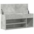 vidaXL lavica na topánky betónová sivá 102 x 30,5 x 45 cm umelé drevo