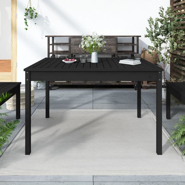 vidaXL Záhradný stolík čierny 121x82,5x76 cm borovicový masív