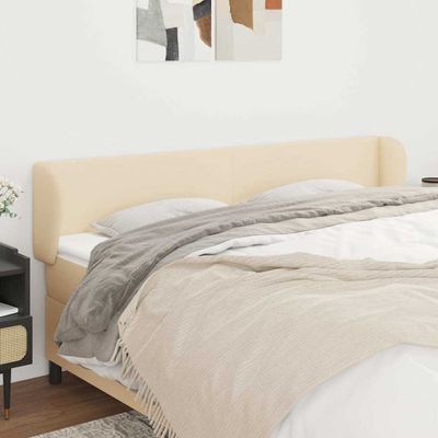 vidaXL Čelo postele so záhybmi krémový 203x23x78/88 cm látka