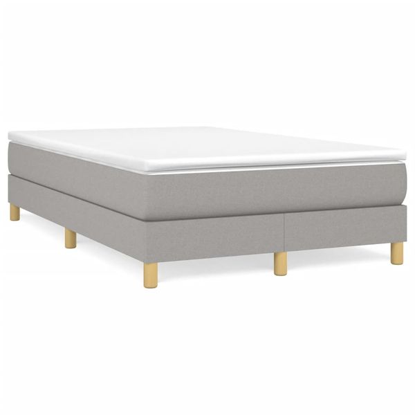 vidaXL Boxspring posteľ s matracom bledosivá 120x190 cm látka