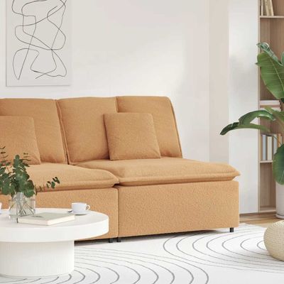 vidaXL Modulová stredová pohovka s vankúšmi béžová 100 cm