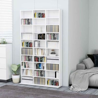 vidaXL Skrinka na CD, biela 102x23x177,5 cm, kompozitné drevo