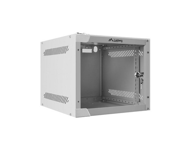 LANBERG RACKOVÁ SKRIŇA 10'' NÁSTENNÁ 4U/280X310 (FLAT PACK) S PRESKLENÝMI DVERMI ŠEDÁ