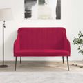 vidaXL Lavička vínovo-červená 110x76x80 cm zamat