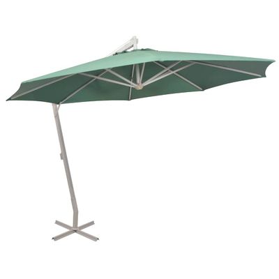 vidaXL Visiaci slnečník 350 cm, hliníková tyč, zelený