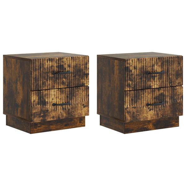 vidaXL Nočný stolík so zásuvkou 2 pcs Dymový dub 43 x 34,5 x 44,5 cm