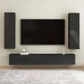 vidaXL TV skrinka, lesklá čierna 30,5x30x110 cm, kompozitné drevo