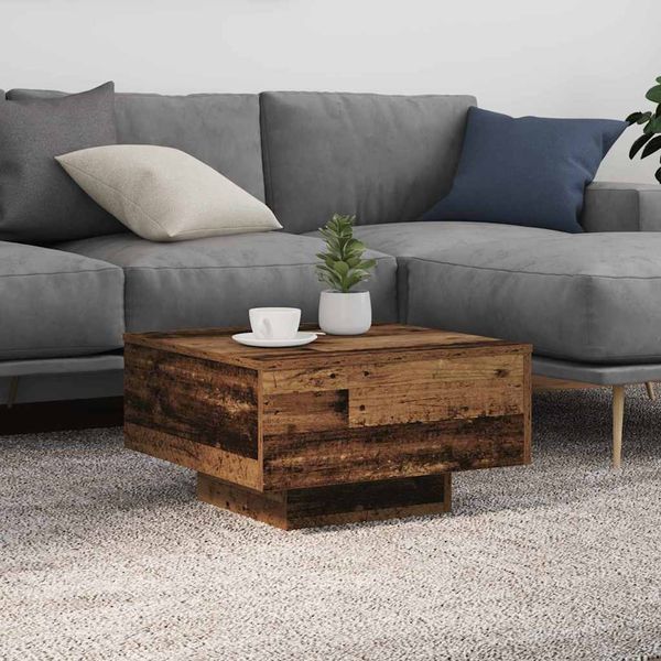 vidaXL Konferenčný stolík Staré drevo 55 x 55 x 31 cm Kompozitné drevo