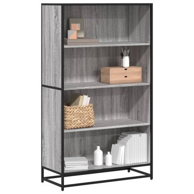 vidaXL Knižnica sivý dub 80,5x35x139 cm kompozitné drevo
