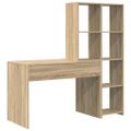 vidaXL Stôl s poličkou Sonoma dub 138,5 x 55 x 143 cm Kompozitné drevo