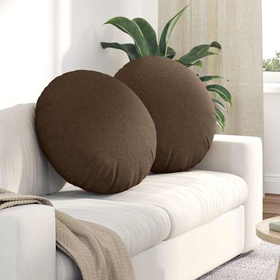 vidaXL Vankúše na sedenie 2 pcs Hnedá Ø60 x 21 cm látka