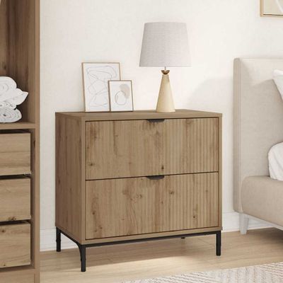 vidaXL Nočný stolík dub artisan 63.5 x 36 x 61 cm Kompozitné drevo