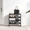 vidaXL Stojany na topánky 2 ks stohovateľné čierny dub 60x30x30,5 cm