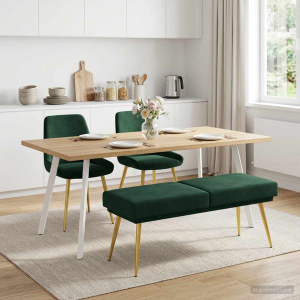 vidaXL Dvojvrstvová lavica Tmavozelená 120 x 45 x 46 cm Zamat