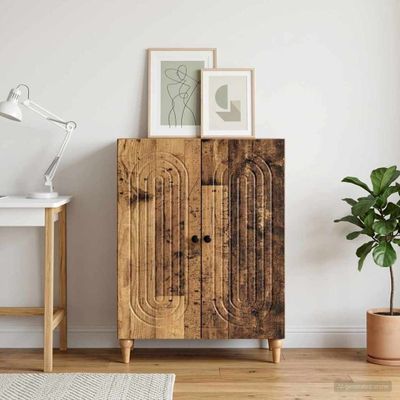 vidaXL Servírovacia skriňa Staré drevo 66 x 34,5 x 90 cm