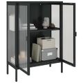 vidaXL Komoda čierna 75x35x105 cm sklo a oceľ