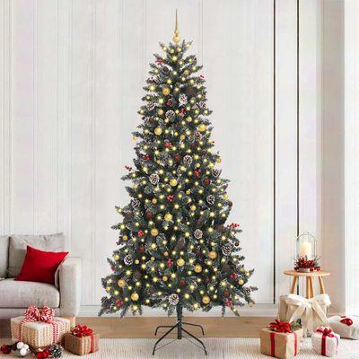 vidaXL Umelý vianočný stromček Zelená 240 cm PVC, plast a oceľ