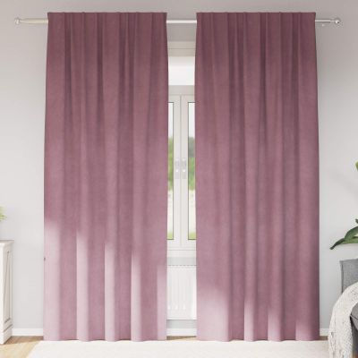 vidaXL Zatemňovacie závesy 2 pcs Tmavo ružová 140 x 225 cm Zamat