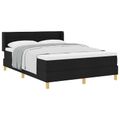 vidaXL Posteľ s pružinovým rámom s matracmi Čierny 200 x 140 cm látka