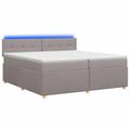 vidaXL Posteľ boxspring s matracom Sivohnedá 200 x 200 cm Látka
