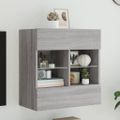 vidaXL TV nástenná skrinka s LED svetlami sivá sonoma 58,5x30x60,5 cm