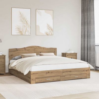 vidaXL Rám postele Remeselný dub 180 x 200 cm Kompozitné drevo
