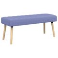 vidaXL Pruhovo prešitá lavica Modrá džínovina 110 x 40 x 46 cm Látka