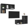 vidaXL Nástenné TV skrinky 4 ks, sivé, kompozitné drevo