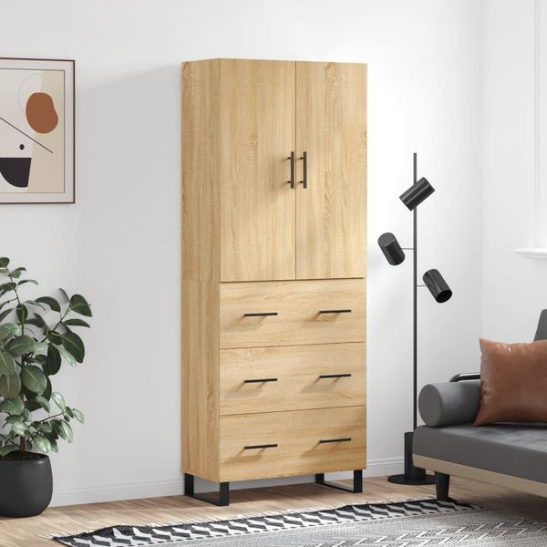 vidaXL Vysoká skrinka dub sonoma 69,5x34x180 cm spracované drevo