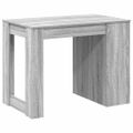 vidaXL Stolík so zásuvkou a policou sivé sonoma 102x62x77,5 cm