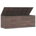 vidaXL Záhradný box na vankúše z PE ratanu 291x100,5x104 cm hnedý