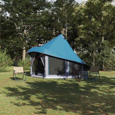 vidaXL Tipi stan so strechou s úložiskom Modrá 404 x 370 x 270 cm taft