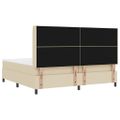 vidaXL LED box s pružinami s čelnou doskou Krémová 200 x 200 cm látka