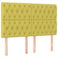 vidaXL Čelo postele s LED zelené 160x7x118/128 cm látka
