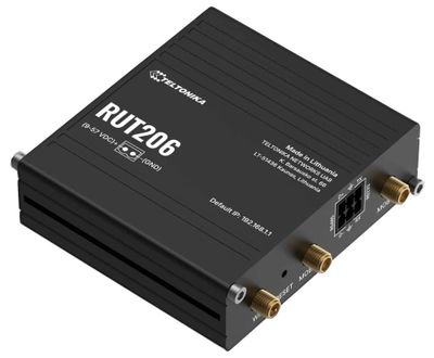 Teltonika RUT206 priemyselný router, 4G, Dual SIM, RS232/RS485, WiFi 4, PoE Router, priemyselný, LTE, 3G, 2G, Wi-Fi, 802.11b/g/n, 1× RJ-45 LAN, 1× RJ-45 WAN, 1× RS-232, 1× RS-485, PoE, Dual SIM