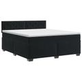 vidaXL Posteľ boxspring s matracom Čierna 140 x 190 cm Zamat